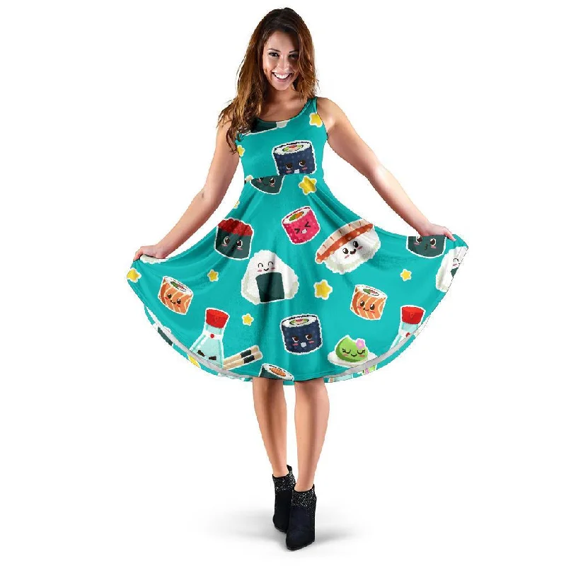 Sushi Pattern Print Dress Tunics Cozy comfortable