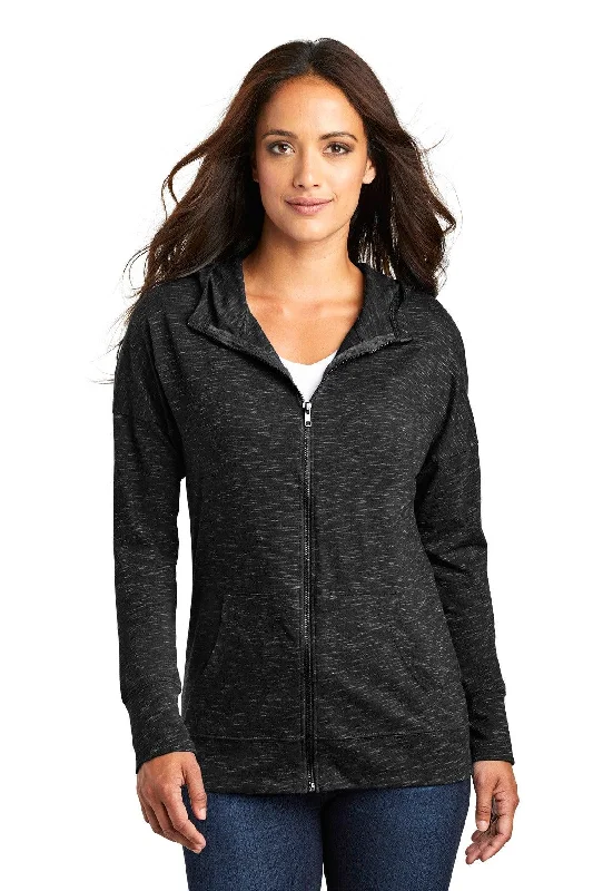 District  Women's Medal Full-Zip Hoodie. DT665 Hoodie with Button Classic Timeless