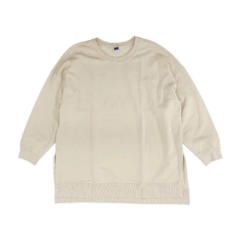 Beige Solid Sweatshirt Hoodie with Gradient Ombre Colorful