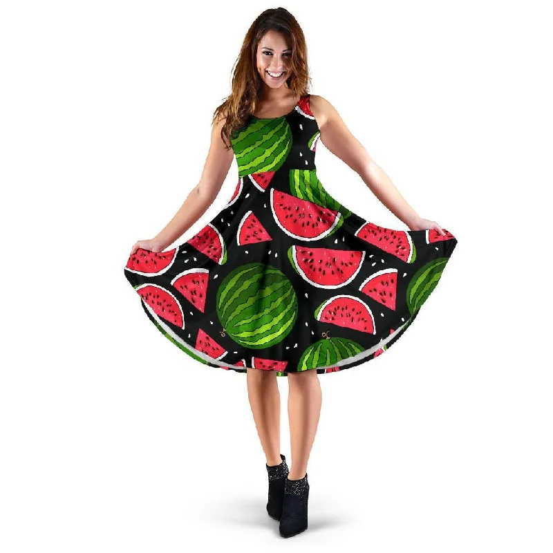 Watermelon Piece Black Pattern Print Dress Tunics Exclusive limited