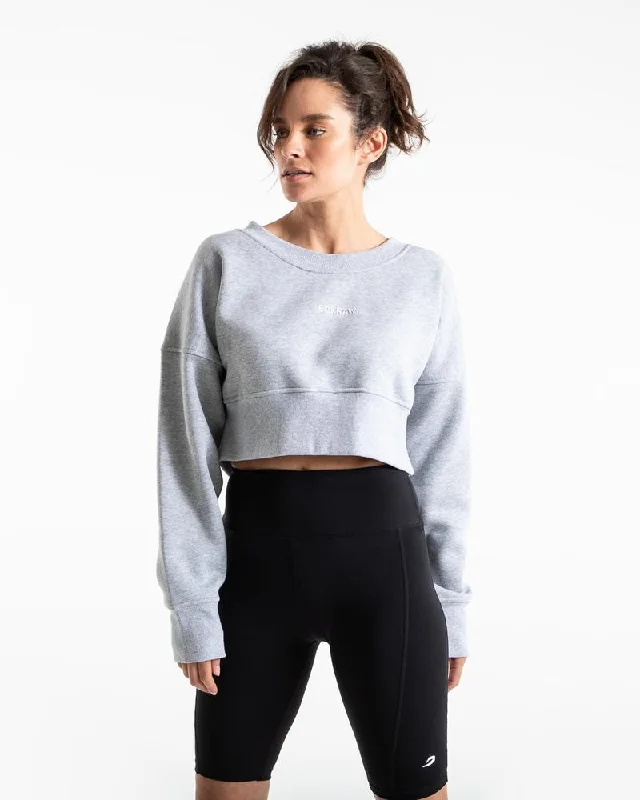 JOHNSON CROPPED SWEATSHIRT - GREY Hoodie with Slim Fit Tailored Modern