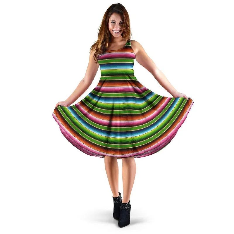 Baja Mexican Print Dress Tunics Spring floral