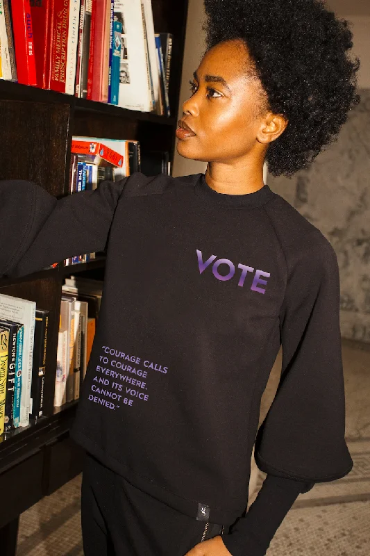 REBEL: VOTE EDITION SWEATSHIRT Hoodie with Hem Detail Decorative Unique