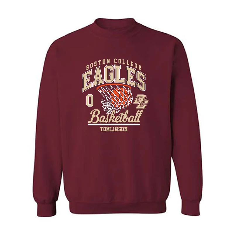 Boston College - NCAA Women's Basketball : Athena Tomlinson - Sports Shersey Crewneck Sweatshirt Hoodie with Ribbed Neckline Snug Warm