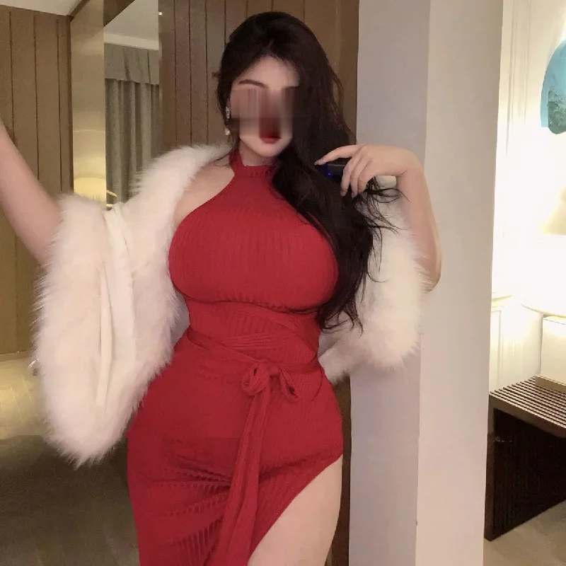Sexy halter neck dress PL53702 Turtleneck Warm Winter