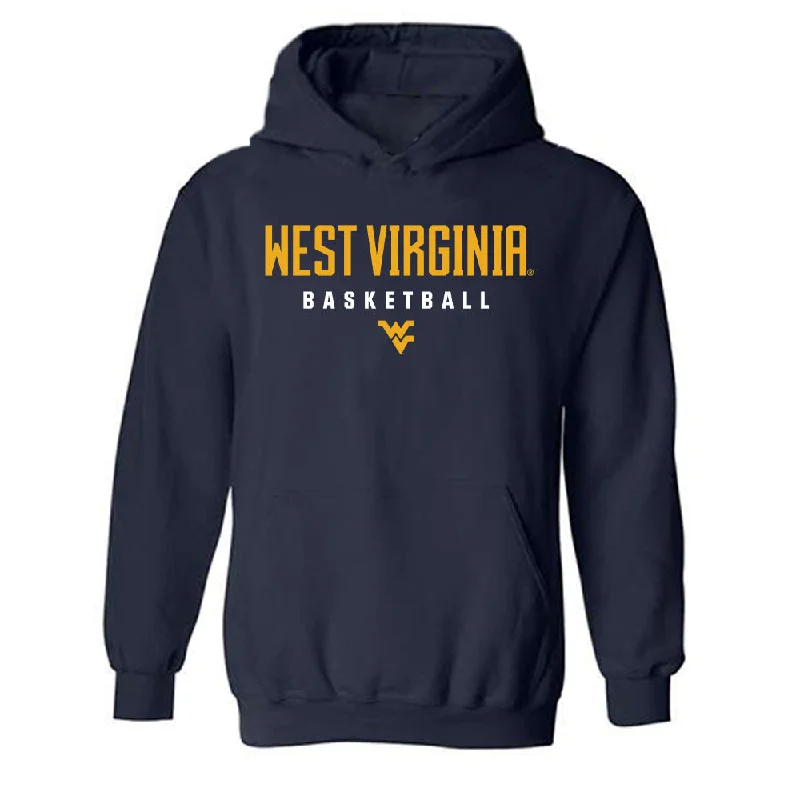 West Virginia - NCAA Women's Basketball : Kylee Blacksten - Classic Shersey Hooded Sweatshirt Hoodie with Mock Neck Collared Structured