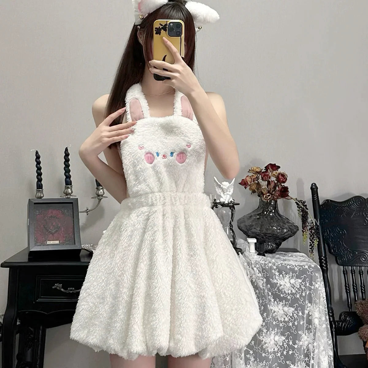 Cute Rabbit Plush Dress PL53822 Shift Classic Vintage