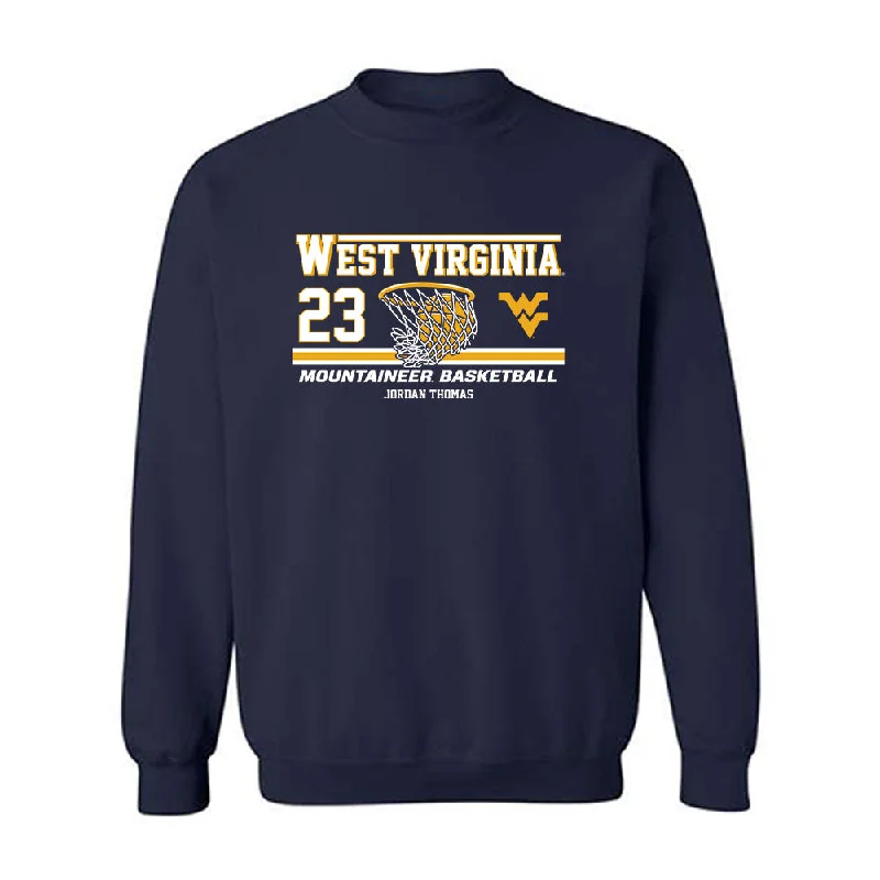 West Virginia - NCAA Women's Basketball : Jordan Thomas - Classic Fashion Shersey Crewneck Sweatshirt Hoodie with Hidden Zipper Minimalist Clean