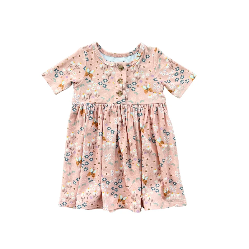 Butterfly Garden Henley Dress Tunics Fall fleece