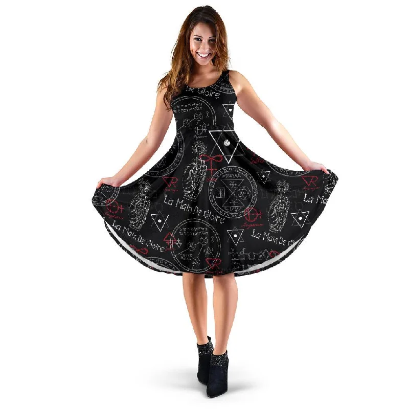 Witch Wiccan Pagan Pattern Print Dress Tunic Top Casual