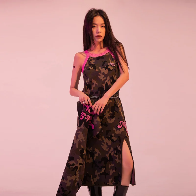 Turn The Music Up Hot Girl Camouflage Dress Tunics Practical easy-care