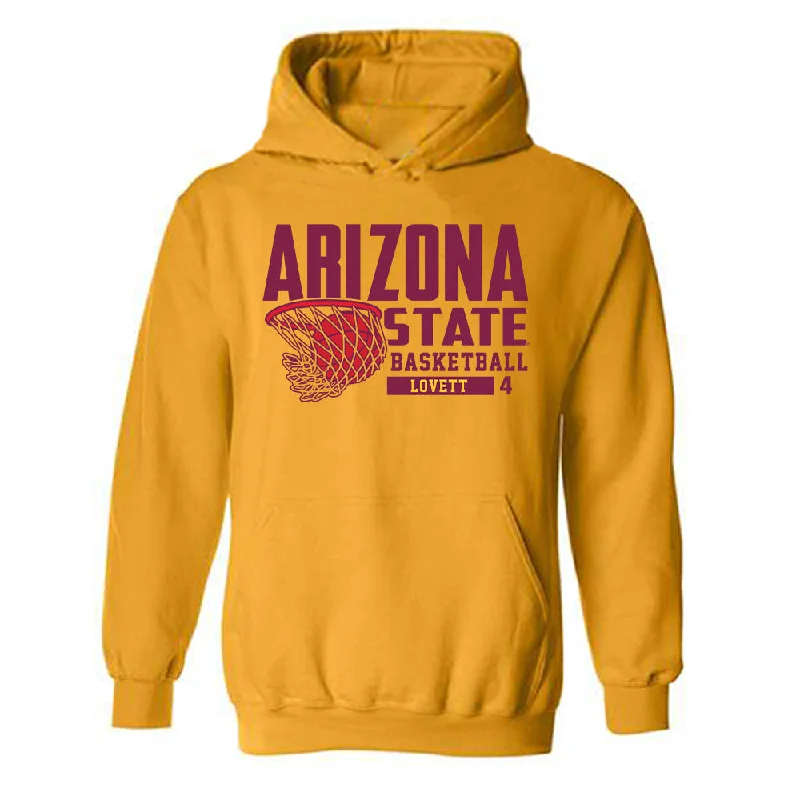 Arizona State - NCAA Women's Basketball : Jyah LoVett - Classic Fashion Shersey Hooded Sweatshirt Hoodie with Crew Neck Simple Timeless