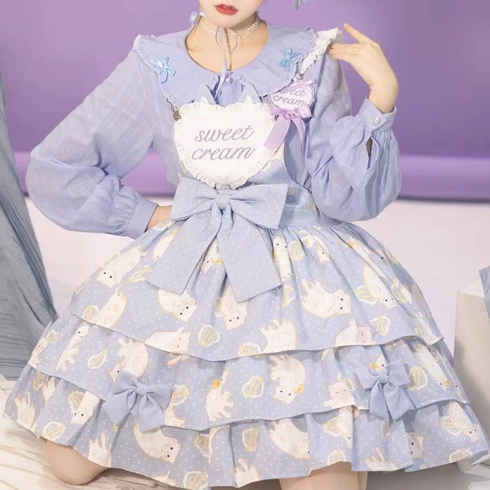 Lolita suspender dress PL53349 Square Neckline Feminine