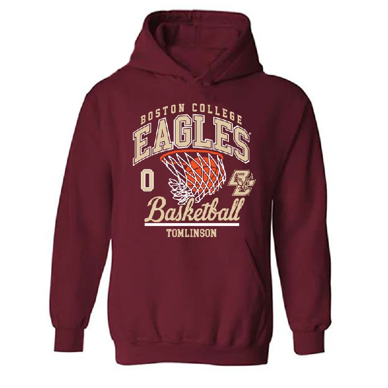 Boston College - NCAA Women's Basketball : Athena Tomlinson - Sports Shersey Hooded Sweatshirt Hoodie with Bell Sleeves Flared Feminine