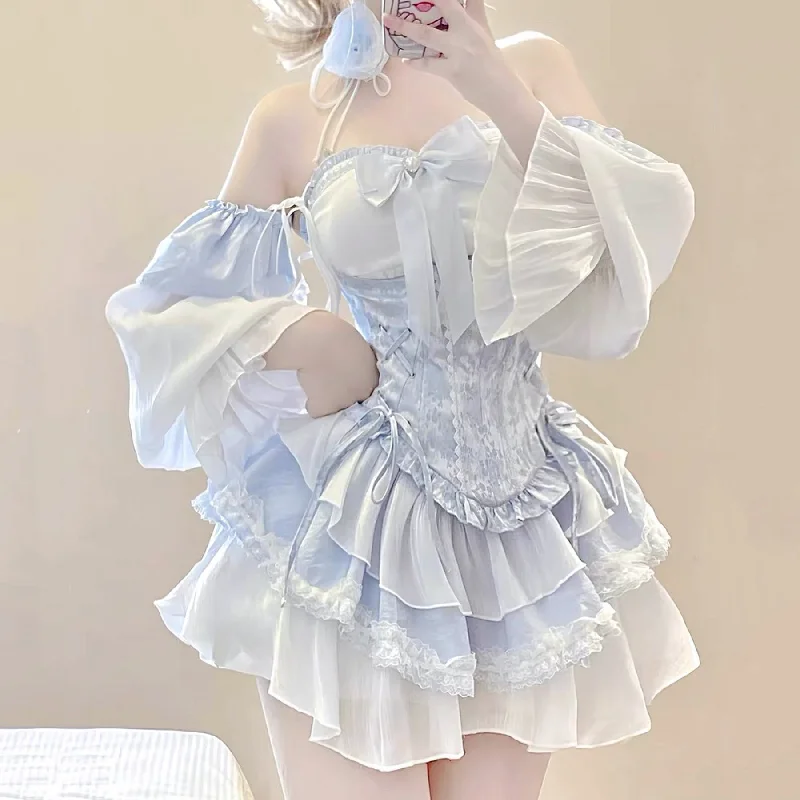 Blue Princess Dress PA10084 Tunics Versatile stylish