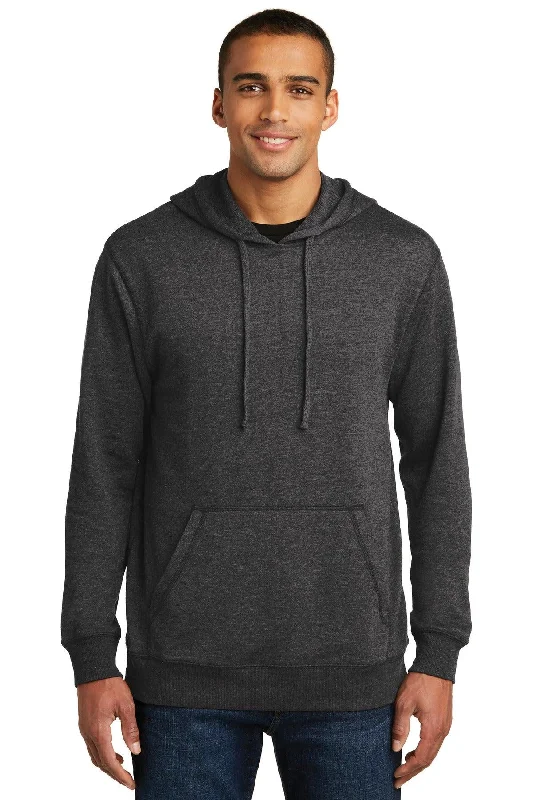 District Lightweight Fleece Hoodie. DM391 Hoodie with Mock Neck Collared Structured