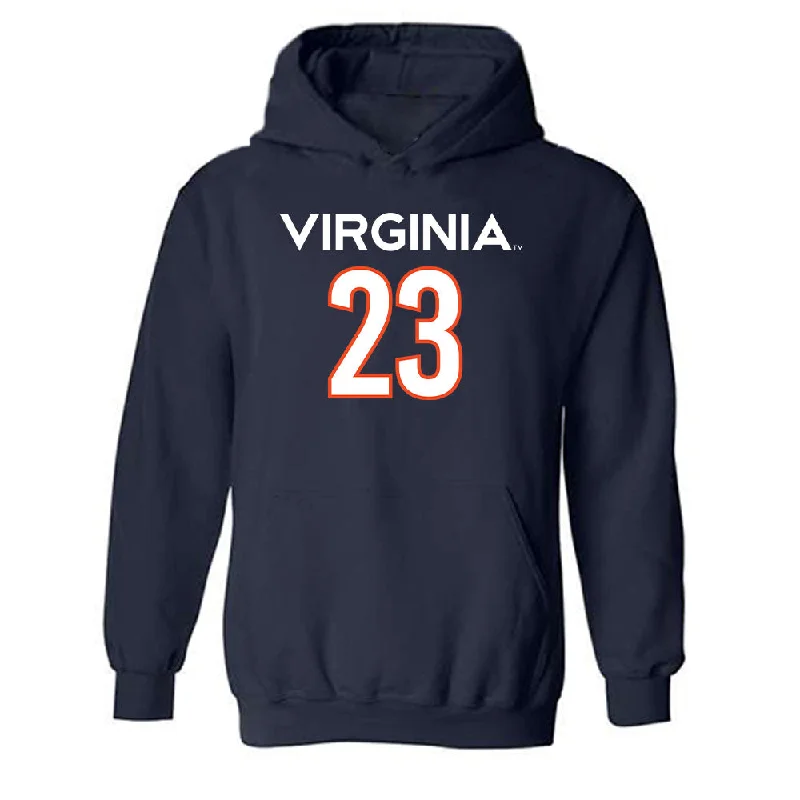 Virginia - NCAA Women's Basketball : Payton Dunbar - Replica Shersey Hooded Sweatshirt Hoodie with Belted Waist Structured Tailored