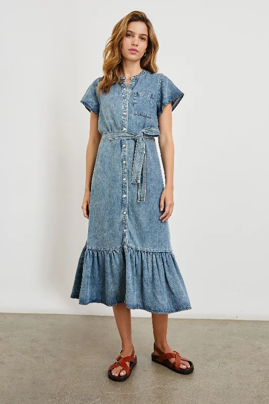 KAHLO DRESS - MID BLUE Tunics Bestseller popular