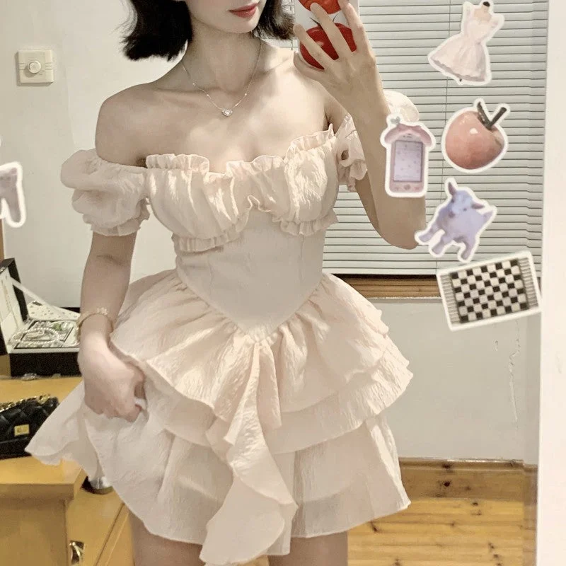 Pale pink princess waist dress PL53358 Tunics Cozy soft