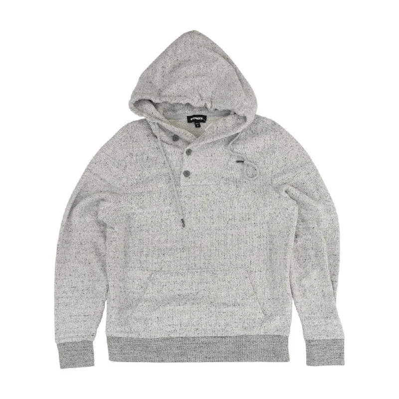 Gray Solid Hoodie Hoodie with Ribbed Hem Stretchable Secure