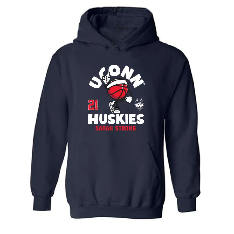UConn - NCAA Women's Basketball : Sarah Strong - Fashion Shersey Hooded Sweatshirt Hoodie with Elastic Cuffs Stretchable Comfortable