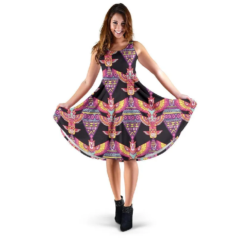 Tribal Aztec Native American Navajo Indians Print Dress Tunics Plaid country