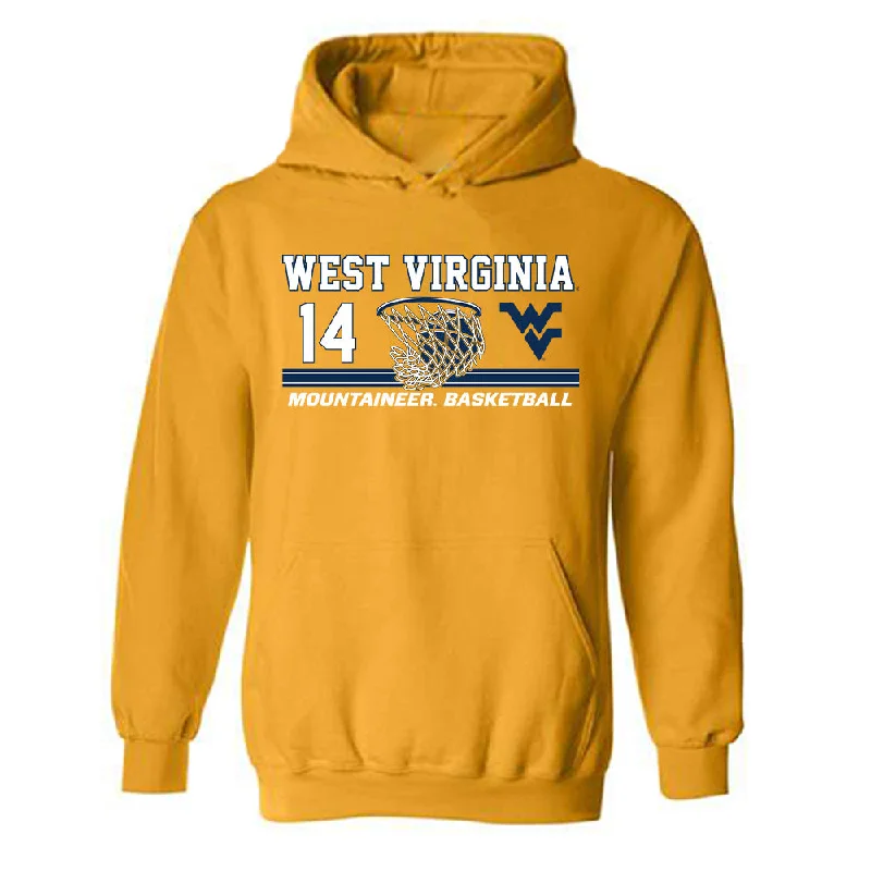 West Virginia - NCAA Women's Basketball : Kylee Blacksten - Sports Shersey Hooded Sweatshirt Hoodie with Snap Buttons Easy Quick