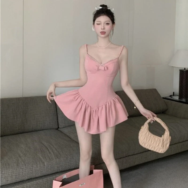 Pink Suspender Dress PL357244 Tunics Top rated