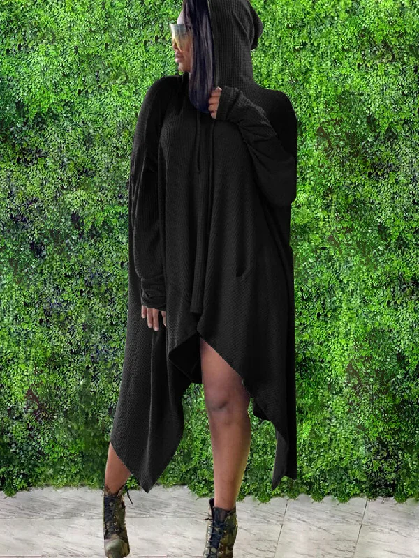 Long Sleeve Oversized Asymmetrical Hoodies Dress Graphic Hoodie Design Print