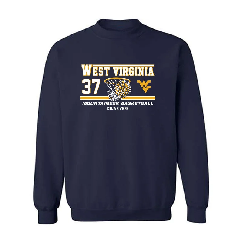 West Virginia - NCAA Women's Basketball : Celia Riviere - Classic Fashion Shersey Crewneck Sweatshirt Hoodie with Crew Neck Simple Timeless