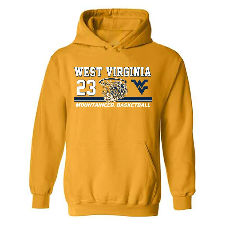 West Virginia - NCAA Women's Basketball : Jordan Thomas - Sports Shersey Hooded Sweatshirt Hoodie with Velcro Closure Adjustable Secure