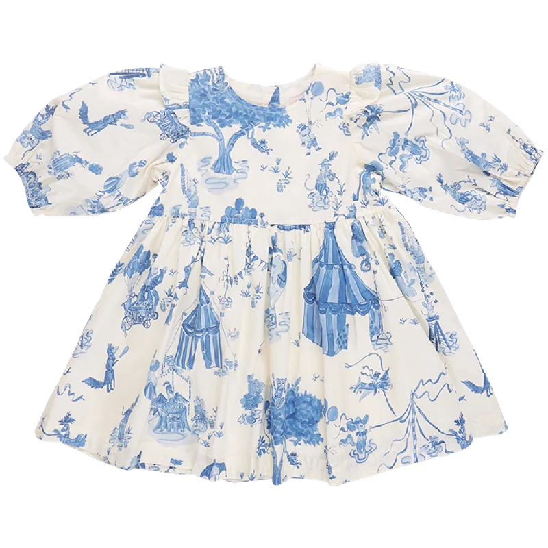 Girls Brooke Dress - Blue Circus Elegant Long Evening