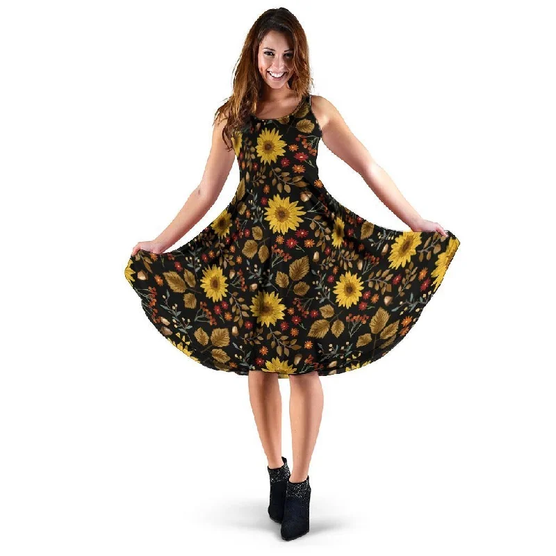 Autumn Sunflower Dress Tunics Sale discount