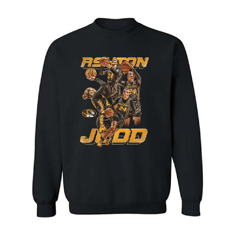 Missouri - NCAA Women's Basketball : Ashton Judd - Player Collage Crewneck Sweatshirt Hoodie with Snap Buttons Easy Quick