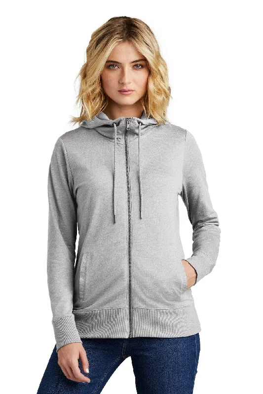 District Women's Featherweight French Terry Full-Zip Hoodie DT673 Hoodie with Embroidery Detailed Premium