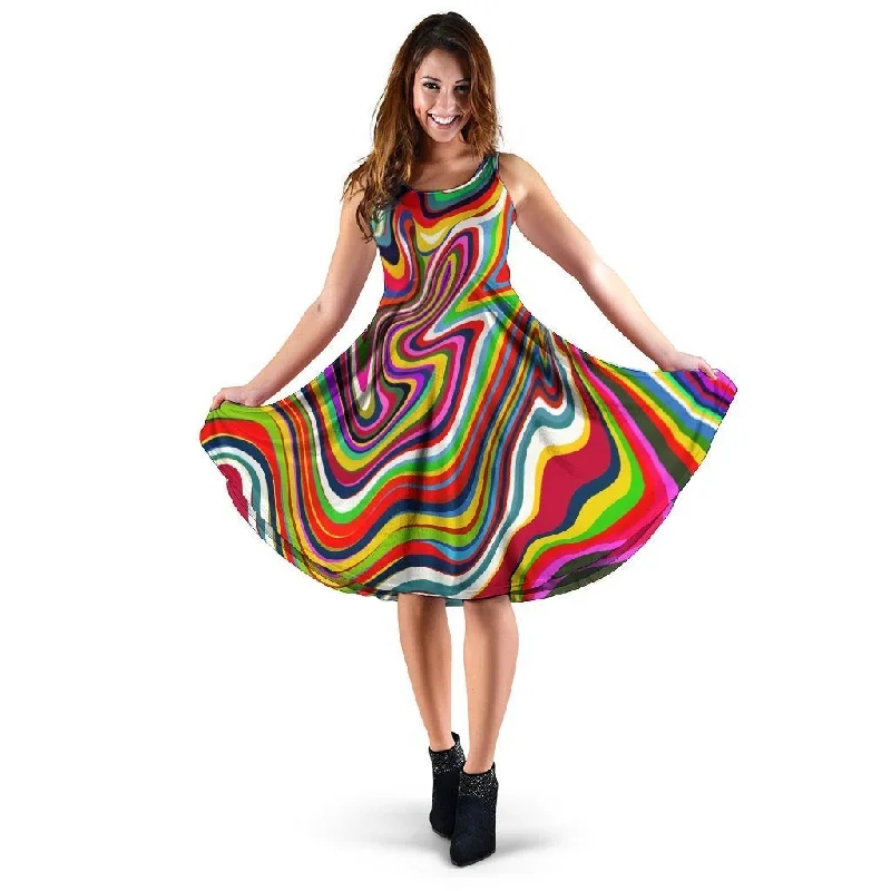 Abstract Ink Paint Dress Tunics Canvas sturdy