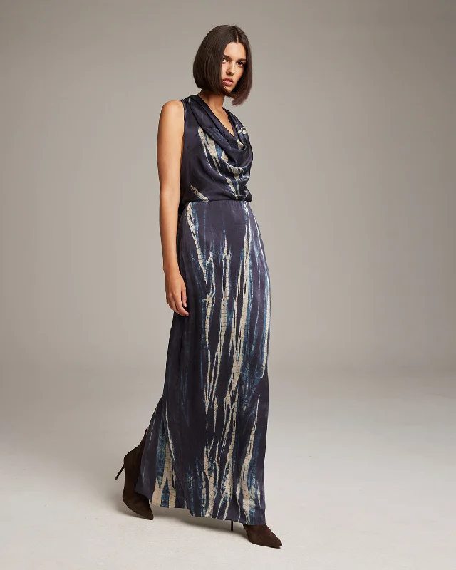 Midnight Tie Dye Convertible Dress / Skirt Boat Neckline Classic