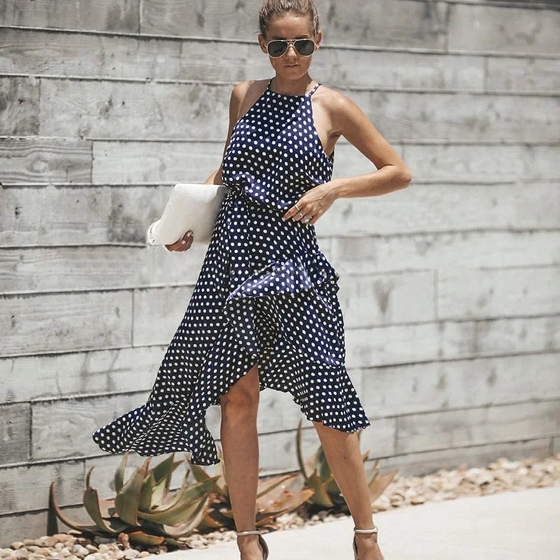 Dot Off Shoulder Ruffles Long Dresses Tunics Wedding white