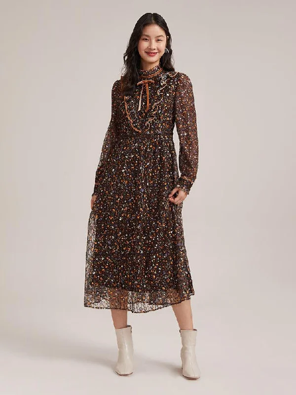 Lace Floral Print Dress Tunics Practical durable