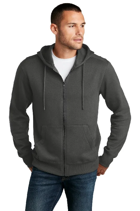 District  Perfect Weight  Fleece Full-Zip Hoodie DT1103 Hoodie with Patch Decorative Personalized