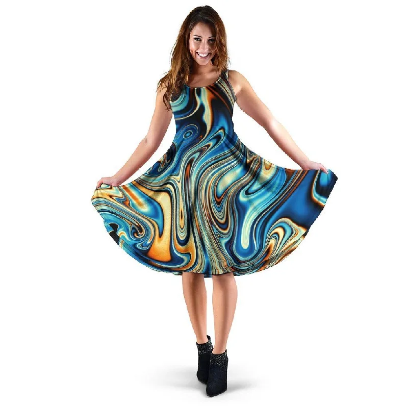 Abstract Wavy Psychedelic Dress Tunics Luxurious high-end