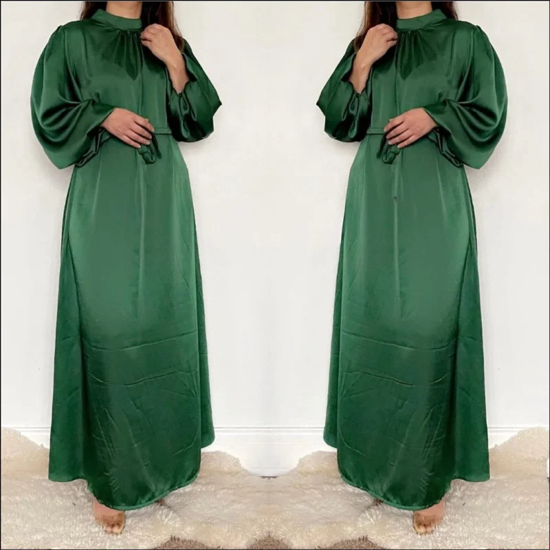 Balloon Sleeve Silk Dress Tunics Trousers formal
