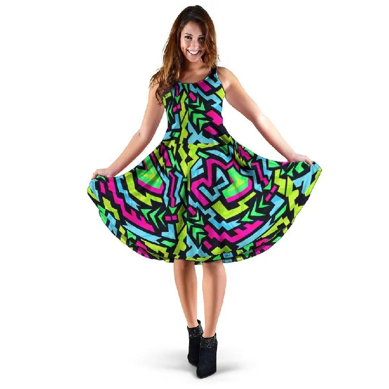 Abstract Graffiti Geometric Dress Tunics Party sparkling