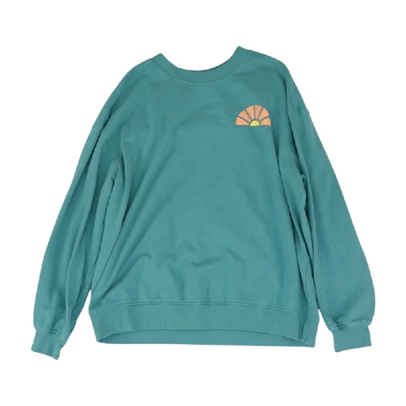 Blue Solid Sweatshirt Hoodie with Applique Textured Unique