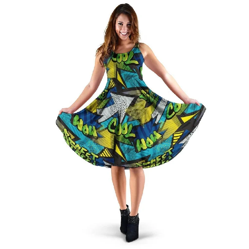 Abstract Graffiti Print Dress Tunics Travel practical
