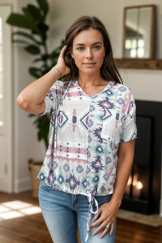 Dakota Dunes Short Sleeve Hoodie Hoodie with Front Slit Layering Stylish