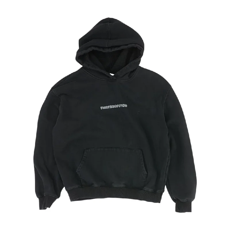 Black Solid Hoodie Hoodie with Print Artistic Unique