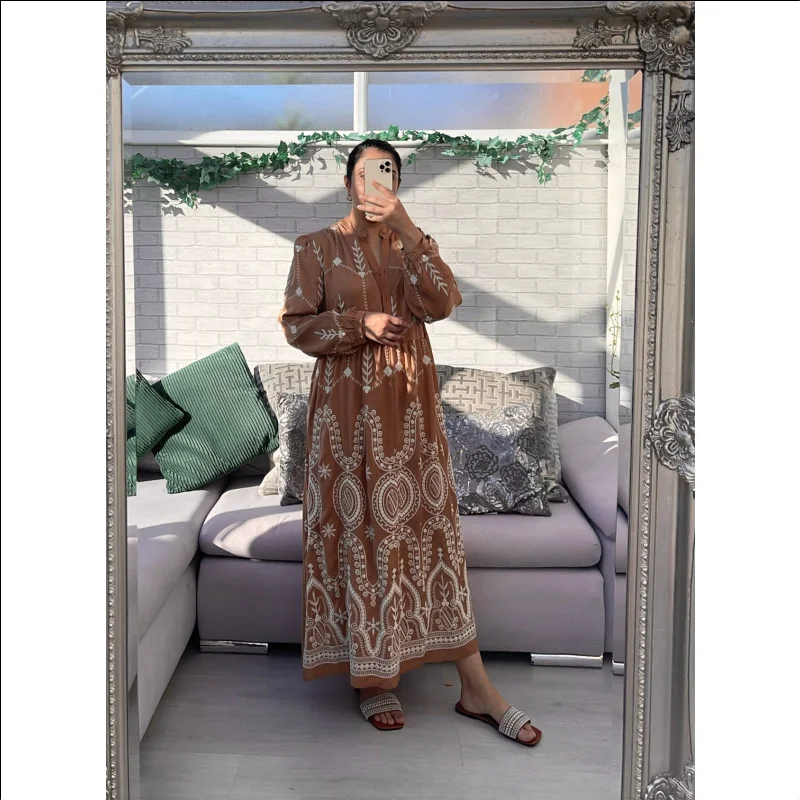 Mirror Embroidery Dress Tunics Distressed trendy