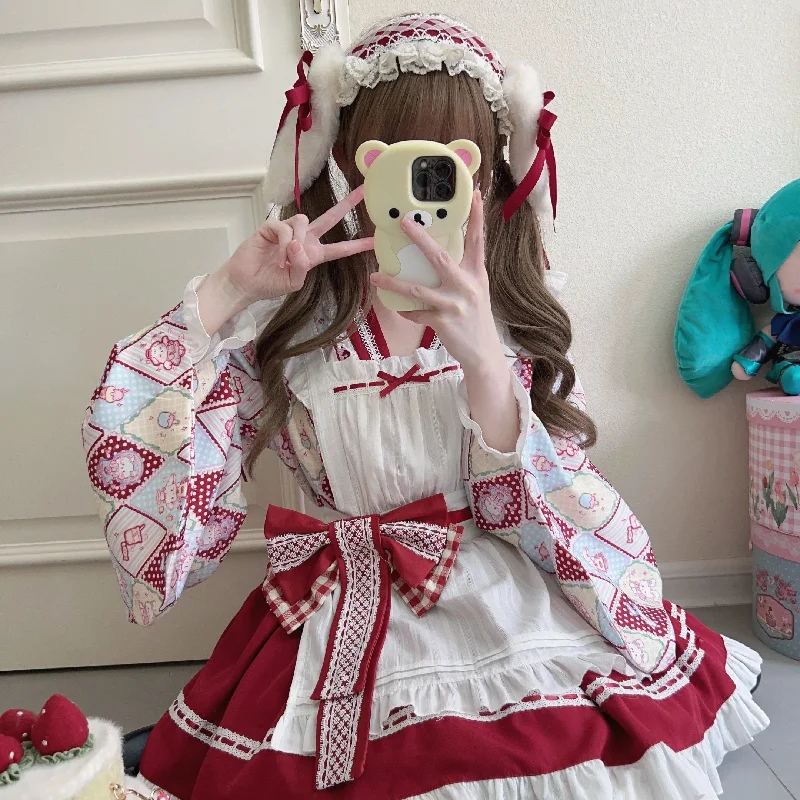 Cute lolita maid dress PL53770 Tunics Velvet soft
