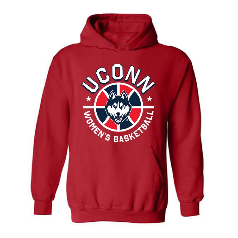 UConn - NCAA Women's Basketball : Sarah Strong - Classic Shersey Hooded Sweatshirt Hoodie with Lace Feminine Delicate
